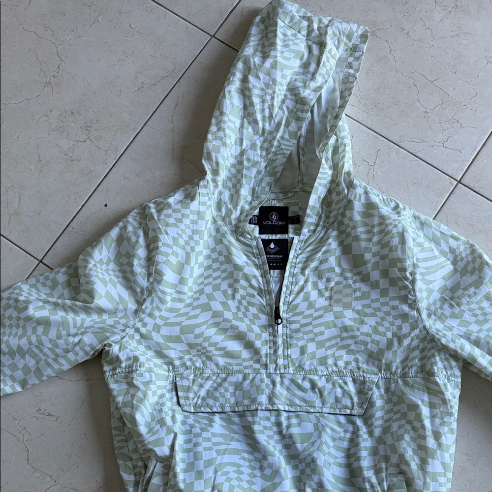 Volcom green  Checkered Windbreaker